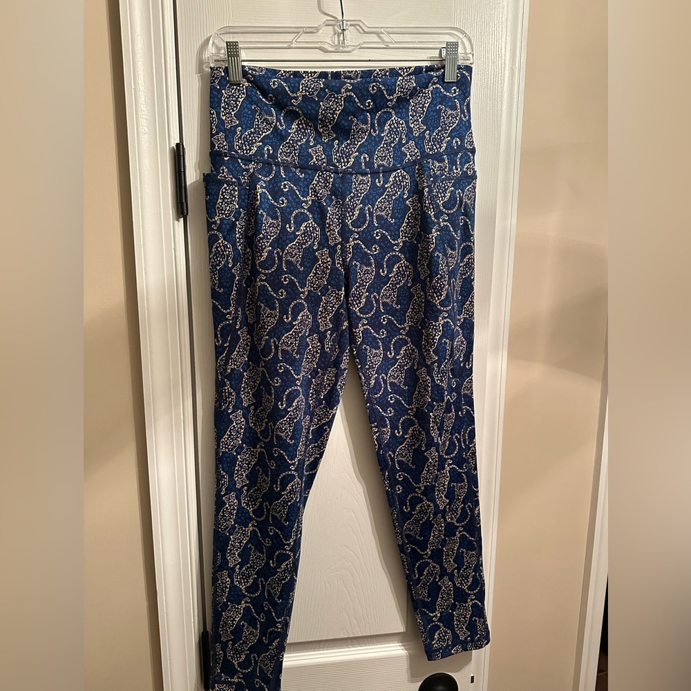 Lily Pulitzer Blue Leopard Print Leggings